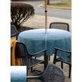 thumbnail image 5 of Outdoor Tablecloth with Umbrella Hole for Patio/Picnic/Party/Camping, Blue Coastal Wave Waterproof Table Cloth Square Cover Washable, Summer Ocean Nautical Beach Ombre (54"x 54"), 5 of 8