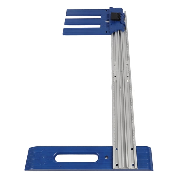 Carril Guía Para Cortador De Carpintería, Guía De Sierra Circular Multifuncional Duradera aleación De Aluminio Plástico De Ingeniería Azul Plata Ajustable Alta Dureza Para