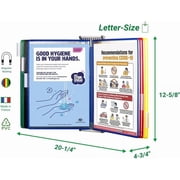 Tarifold Magnetic Wall Mount Reference System, Letter Size Document Display Organizer with 10 Double-Sided Pivoting PVC Pockets, Steel Wire Frames, Made in France, Assorted Colors