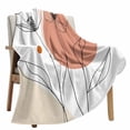 thumbnail image 6 of Fleece Blanket Boho Modern Flower Line Sketch Art Blankets, Soft Cozy Warm Flannel Throw Blanket, Minimalist Color Block Blanket for Bed Couch Sofa,40x50In, 6 of 9