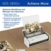 Brother ADS-1800W Wireless Compact Desktop Scanner, Scan Speeds of Up to 30ppm, 2.8 Color Touchscreen