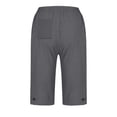 thumbnail image 5 of HKYNLAG Bermuda Shorts For Women Linen Shorts Knee Length Elastic Waist Long Shorts Casual Summer Shorts Petite Capri Pants Dressy Beach Comfy Pull On Shorts With Pockets Gray 2XL, 5 of 5