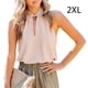thumbnail image 5 of Blusa Sin Mangas Qarigey para Mujer Camisa Informal Playa Vacaciones Oficina Ropa Transpirable Albaricoque XXL, 5 of 5