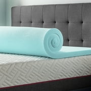 Lucid 2 Cooling Gel with Aloe Plush Memory Foam Mattress Topper, Twin-XL