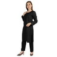 thumbnail image 6 of Moomaya Solid Kurta Pajama Set For Women Ethnic Set Full Sleeve Indian Formal Cotton Clothing, 6 of 7