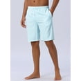 thumbnail image 2 of DARING DIVA Men's Drawstring Waist Beach Striped Swimwear Shorts 30 Light Blue, 2 of 6