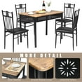 thumbnail image 4 of Patiojoy 5 Piece Dining Set Wood Metal Table and Chairs Kitchen Furniture Black, 4 of 8