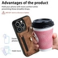 thumbnail image 6 of Ancove for iPhone 12 Wallet with Card Holder & Wrist Strap,PU Leather RFID Blocking Ring Holder Kickstand Flip Case Cover for Women Men for iPhone 12,Brown, 6 of 8