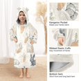 thumbnail image 3 of FORMRS Wearable Blanket Hoodie with Sleeves for Kids Cozy Flannel Sweatshirt, Adorable Bunnies, 3 of 7
