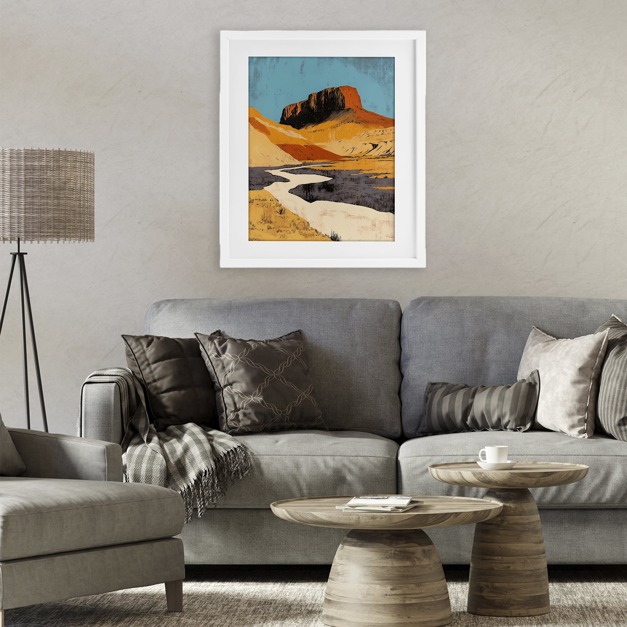 Stupell Industries Vintage Canyon Pass White Framed Print Under Glass, design by Walker Noble