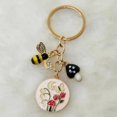 thumbnail image 2 of Lindo llavero de esmalte, abeja, seta, jardín, flor, mariposa, seta, joyería hecha a mano, regalo de recuerdo, 2 of 3