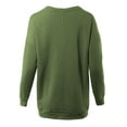thumbnail image 3 of A2Y Women's Relaxed Fit Long Sleeve V-Neck Side Pocket Sweatshirt Light Olive 1XL, 3 of 6