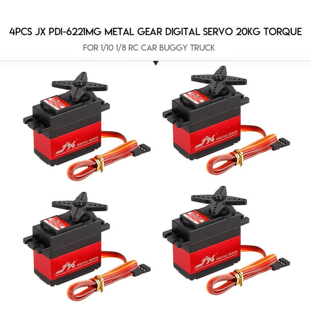 4pcs JX PDI-6221MG Metal Gear Digital Servo 20kg Torque Aluminums Case for 1:10 1:8 RC car TRUCK