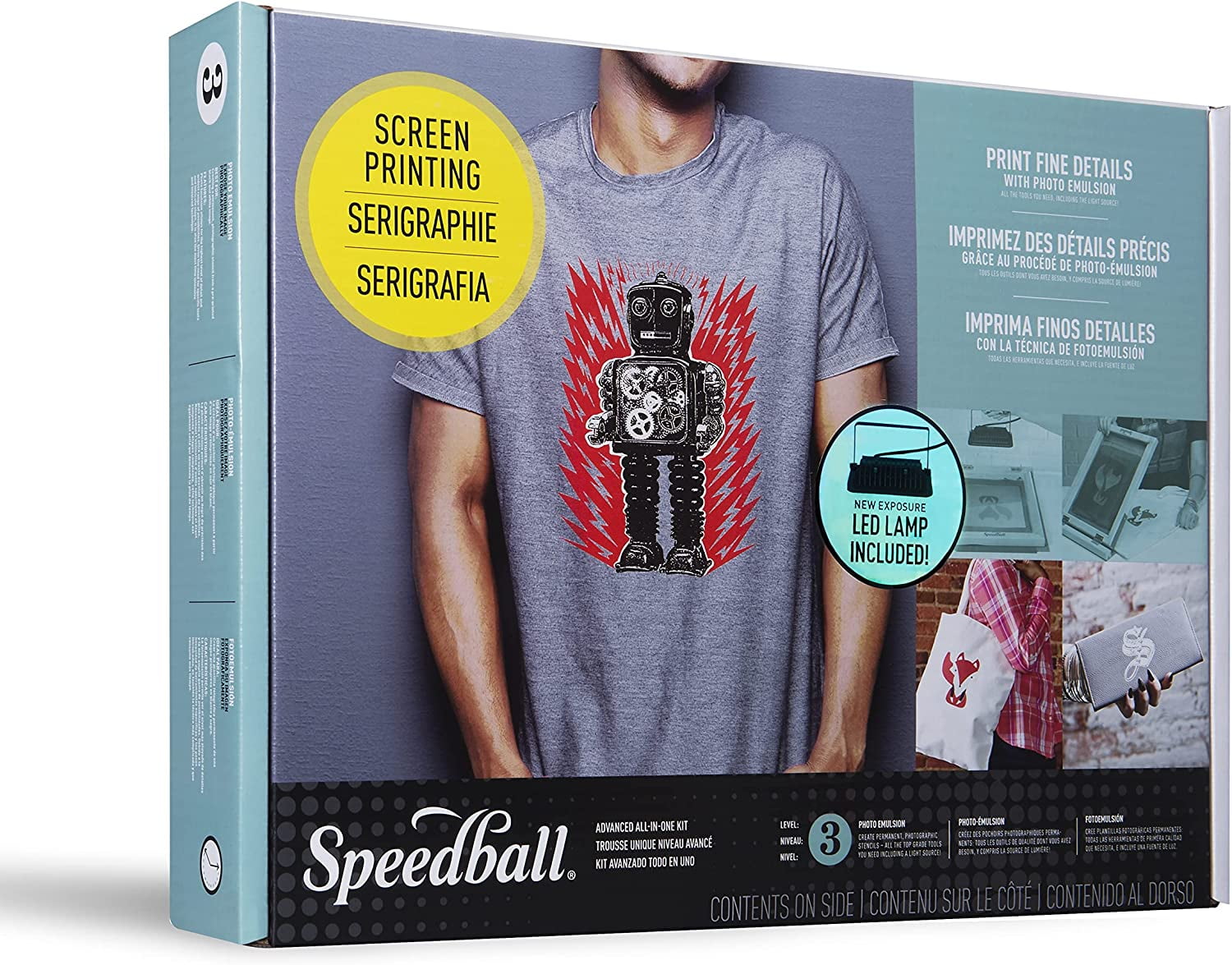Speedball Advanced All-In-One Screen Printing Kit, Includes 4 inks Black, Red, White, Blue Walmart.com