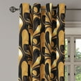 thumbnail image 3 of Ambesonne Abstract Grommet Curtain, Oriental Influenced Swirls, 50"x72", Pastel Brown and Dark Brown, 3 of 5