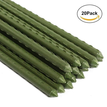 Ecostake Sturdy Steel Garden Stakes Plastic Coated Plant Stakes for Climbing Plants Support, 4Ft Long, (The Best Climbing Plants)