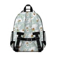thumbnail image 3 of Light Blue Daisy Flower Pattern Backpack for School,Cute School Bag,Schoolbag with Adjustable Shoulder Straps & Padded Back,15.25"x11.5"x5.25", 3 of 5