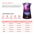 thumbnail image 3 of Fotbe Purple Moon Tree Night Sky Vestido de Dormir para Niñas de 3 a 10 Años, Mangas Cortas, Estilo Princesa, Pijama Camisón con Mangas Voladas-Small, 3 of 6