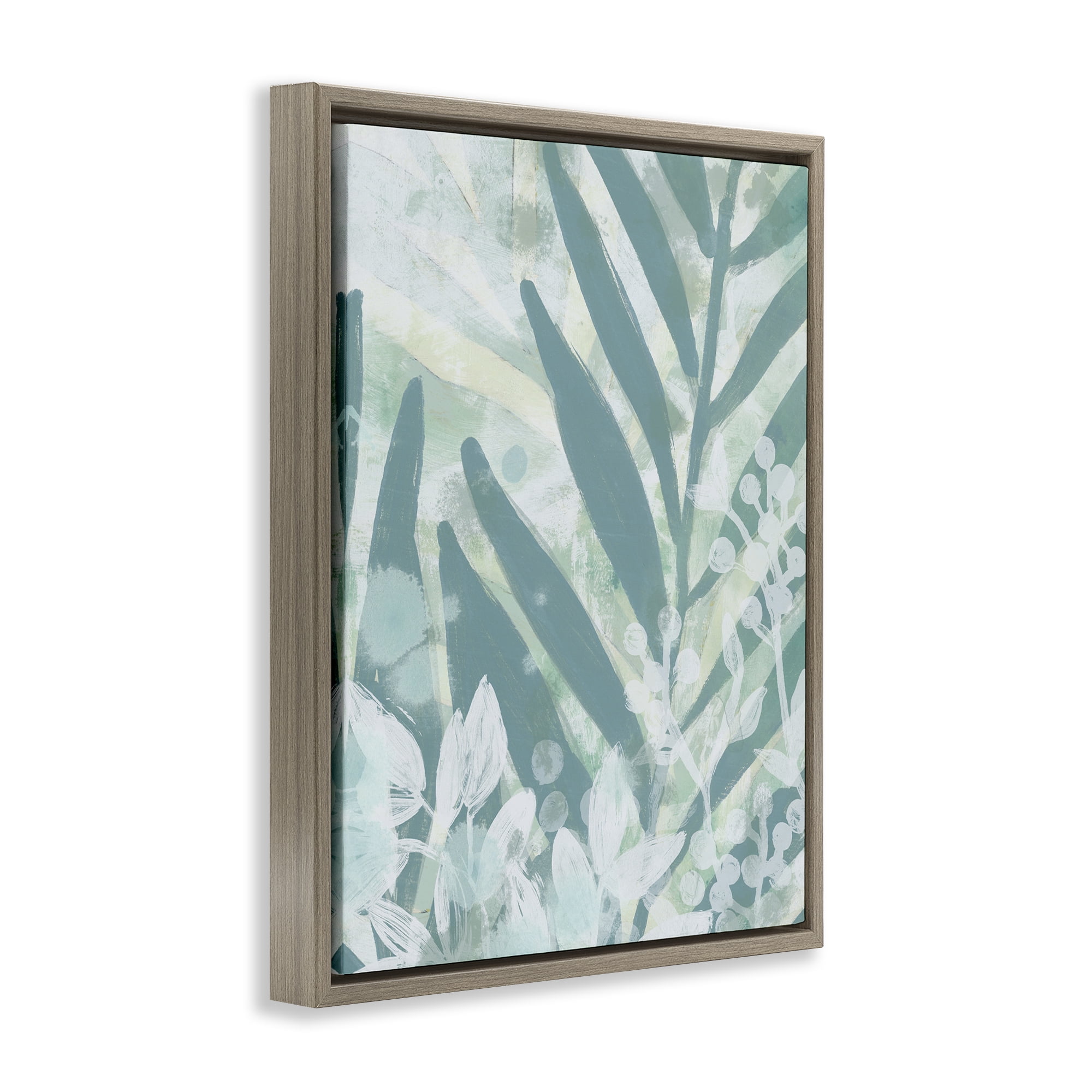 Stupell Industries Modern Splatter Palms Botanical & Floral Painting Brown Floater Framed Art Print Wall Art, 25 x 31