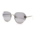 thumbnail image 1 of Womens Luxury Metal Rim Geometric Chic Fashion Sunglasses Silver Mirror, 1 of 4