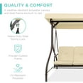 thumbnail image 4 of Best Choice Products 3-Seat Outdoor Converting Canopy Swing Glider Patio Hammock w/ Removable Cushions - Ivory, 4 of 8