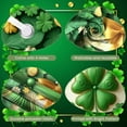 thumbnail image 4 of Green Theme St. Patrick's Day Banner Clover Pattern Festival Banner Gold Accent Striped Border Lucky Clover Display for St. Patrick's Day Party Festival Indoor Decoration, 4 of 9