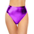 thumbnail image 2 of Women's High Waisted Metallic Booty Shorts,Rave Dancing Hot Pants,Clubwear with Elastic Waist for Summer Parties, 2 of 6