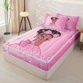 thumbnail image 2 of Castle Fairy Shiny Pink Princess Zipper Full Size Comforter Sets with Fitted Sheet and 2 Pillowcases,Dazzling Starry Backdrop Zipper Bedding Set,Rose Magenta White,4pcs, 2 of 6