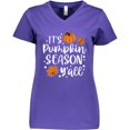 thumbnail image 3 of Inktastic Thanksgiving It's Pumpkin Season Y'all with Fall Leaves Women's V-Neck T-Shirt, 3 of 5