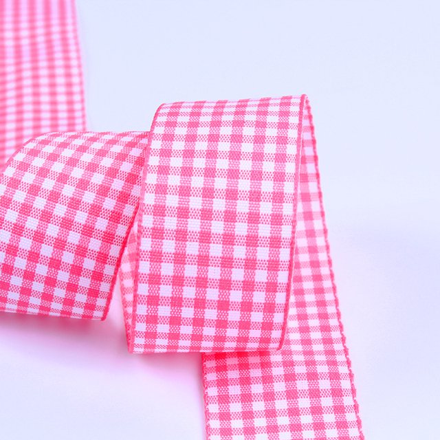 6mm Wide Lattice Plaid Ribbons Bow Ribbon Gift Wrapping Polyester Ribbon Handmade DIY Accessories,50 Yards Color 15