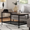 thumbnail image 4 of Industrial 2-Tier Coffee Table for Living Room - Rustic Brown Rectangular Center Table - Mesh Storage Shelf - Sturdy Metal Frame - Easy Assembly - Space-Saving Accent Table - Black, 4 of 8