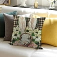 thumbnail image 3 of BCIIG Easter Pillow Covers   Bunny Ears Throw Pillow Covers Rabbit Ears with Flowers Pillow Case Black Plaid Cushion Case for Easter Home Decor Couch Sofa 24x24in, 3 of 5
