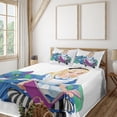 thumbnail image 2 of Ambesonne Cartoon Fitted & Top Sheet Set with Shams, Happiness Love, Multicolor, 2 of 5
