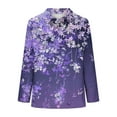 thumbnail image 5 of TFEOQRY Women's Floral Print Shirt Collared Button Neck Long Sleeve Casual Pullover Fashion Daily Wear Top Purple, 5 of 5