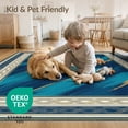 thumbnail image 4 of ODIKA 5'x7' Washable Area Rug That Brushstroke Geometric Border Couch Grey Large Beige Abstract Refined for Dining Room, Under Table, Home Office, Non-Slip Chair-Friendly, 4 of 7