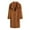 Coffee, variant on HBYJLZYG Cardigans Open Front Faux Furry Coat Lapel Berber Fleece Overcoat, Womens Ladies Warm Long Sleeved Sherpa Fleece Jacket Winter Turn Down Collar Outerwear
