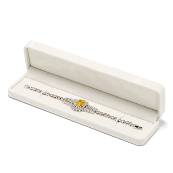 Oirlv Velvet Necklace Box White Necklace Gift Box, 1 Pack