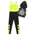 thumbnail image 3 of YONGHS Kids Girls Hip Hop Jazz Dance Outfits Athletic Gym Fitness Sportswear Gymnastics Suit Fluorescent Yellow 14, 3 of 7