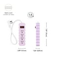 thumbnail image 4 of Globe Electric 4-Grounded Outlet 1.5FT Pink Braided Fabric Flat Plug Indoor Power Strip, 4 of 5
