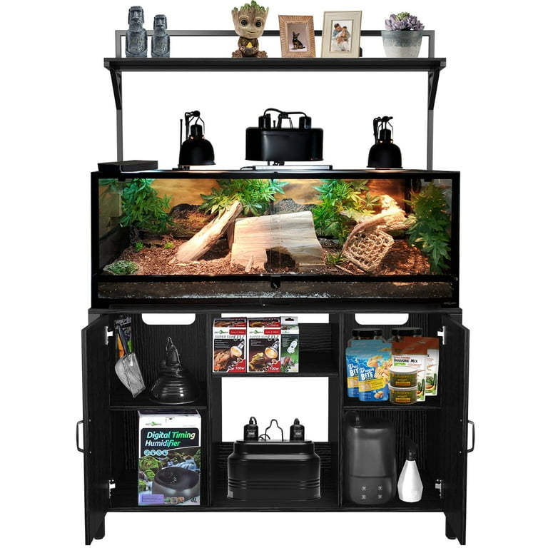 Reptile Tank Stand Terrarium Stand with Accessories Storage 48 X 24 Tabletop