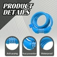 thumbnail image 3 of MELIVO Bike Lock,47.24" Bike Lock Cable,Cable Bicycle Lock Electric Scooter Lock,Blue, 3 of 5