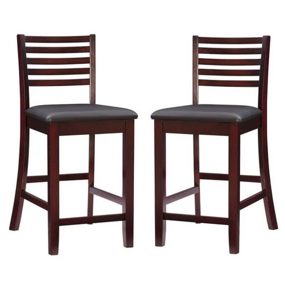 Home Square 2-Piece Furniture 24" Counter Stool Set in Espresso