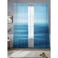 thumbnail image 2 of Blue Sea Sheer Curtains for Living Room Bedroom, Light-filtering Sheer Curtain, Abstract Tranquility Ocean Horizon Natural Scenery Rod Pocket Voile Window Treatment Drapes, 52’’Wx96’’L, 2 Panels Set, 2 of 7