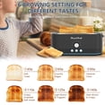thumbnail image 6 of Plum Chef Toaster 4 Slice, Extra Long Slots 4 Slice Toaster, Reheat/Defrost/Cancel Function 6 Browning Settings Auto Pop-up Removable Crumb Tray, 6 of 7