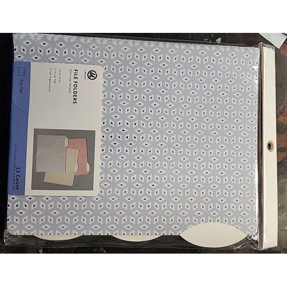 File Folders, 1/3-Cut Tab/Assorted Colors/Letter Size/3 Tab Organization/12 Pack