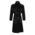 thumbnail image 3 of Men's Silk Robe for Wear and Sleepwear Exquisite Soft Long Sleeve Kimono Style Bathrobe for Comfortable Home Attire Black L, 3 of 7
