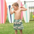 thumbnail image 4 of FORMRS Boys Swim Trunks Quick Dry Mesh Liner Boardshorts Sizes XS-XL, Green Wave Pattern, 4 of 7