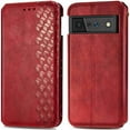 thumbnail image 4 of Dteck for Google Pixel 6 Case, Premium PU Leather Flip Folio Wallet Shockproof Case with Card Slot Magnetic Closure Cover, red, 4 of 7