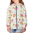 thumbnail image 3 of Chririnla Funny Capybara Ice Cream Girls Zip Up Hoodie Lightweight Comfy Long Sleeve with Pockets Casual Fall Top for Teens Size 14-16, 3 of 7