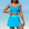 thumbnail image 2 of BOBOGOJP Womens Two Piece Tankini Bathing Suits with Skirt Tummy Control Swimsuits Modest Swimwear 2026 Sky Blue for Size L, 2 of 9